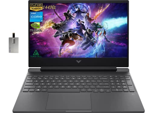 HP 2022 Victus 15.6" FHD 144Hz Gaming Laptop, Intel 12th Core i5-12450H, 64GB RAM, 2TB PCIe SSD, NVIDIA GeForce GTX 1650 Graphics, Backlit Keyboard, Win 11 Pro, Mica Silver, 32GB Snowbell USB Card