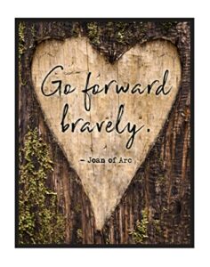 st joan of arc 11x14 gallery style print by soul sunshine | unframed 'go forward'' bible verses wall decor poster prints | rustic wall decor, tree love heart, home wall decor | home decoration