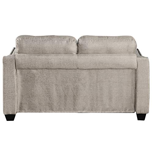 FANYE 3 Pieces Living Room Furniture Sets Include, Loveseat and Armchair, Linen Fabric Upholstered Sectional Classical Rivets Decor and Tufted Back Cushions, Beige Sofa & Couch