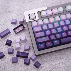 sumgsn gradient purple keycaps shine through oem profile double shot pbt keycaps 123 keys for mechanical keyboard cherry mx gateron switches
