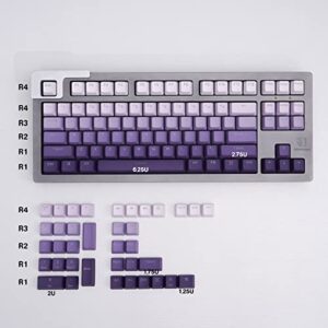 Sumgsn Gradient Purple Keycaps Shine Through OEM Profile Double Shot PBT Keycaps 123 Keys for Mechanical Keyboard Cherry Mx Gateron Switches