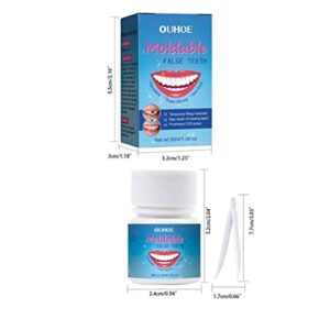 Racsoh Moldable False Teeth Repair Kit - Easy to Use Denture Adhesive with Calcium Carbonate for Cleaner, Whiter Teeth - Includes Tweezers - Improve Your Oral Health Today!