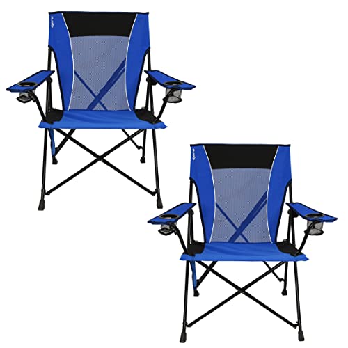 Kijaro Dual Lock Portable Camping Chairs - Enjoy the Outdoors with a Versatile Folding Chair, Sports Chair, Outdoor Chair - Dual Lock Feature Locks Position - Maldives Blue (2 Pack)