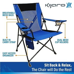 Kijaro Dual Lock Portable Camping Chairs - Enjoy the Outdoors with a Versatile Folding Chair, Sports Chair, Outdoor Chair - Dual Lock Feature Locks Position - Maldives Blue (2 Pack)