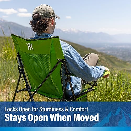 Kijaro Dual Lock Portable Camping Chairs - Enjoy the Outdoors with a Versatile Folding Chair, Sports Chair, Outdoor Chair - Dual Lock Feature Locks Position - Maldives Blue (2 Pack)