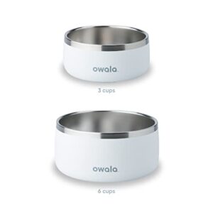 Owala Pet Bowl - Durable Stainless Steel, Food and Water Bowl for Dogs, Cats, and All Pets, Non-Slip Base, 24oz, White (Shy Marshmallow)