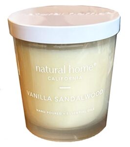 sand + fog natural home vanilla sandalwood candle - 11.5 oz in a glass jar