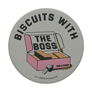 Ted Lasso Biscuits With The Boss Box And Whistle Portrait PopSockets Swappable PopGrip