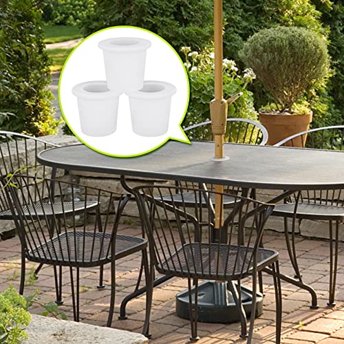 3 Pcs Table Umbrella Hole Ring Pool Umbrella Stabilizer White Patio Umbrella Cones Wedge Plug Fit for 2 to 2.5” Outdoor Umbrella Table Hole or 1.5” Umbrellas Pole Stabilizer Adapter for Inground Pool