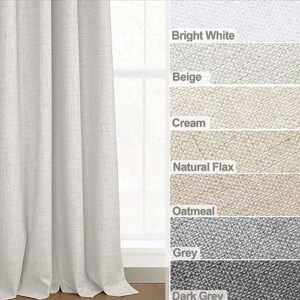 INOVADAY 100% Blackout Curtains for Bedroom 84 Inches Long, Linen Blackout Curtains 84 Inch Length 2 Panels Set, Back Tab/Rod Pocket Black Out Curtains for Living Room Windows - Beige, W50 X L84