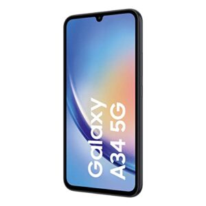 SAMSUNG Galaxy A34 5G + 4G LTE (128GB + 6GB) Unlocked Latin America 1 Year Warranty (T-Mobile/Mint/Tello USA Market) 6.6" 120Hz 48MP Triple + (25W Wall Dual Charger) (Awesome Graphite (SM-A346M))