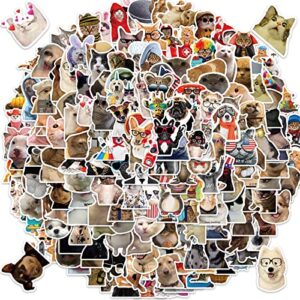200 pcs cute cat and dog stickers, cat funny meme waterproof stickers,vinyl stickers for water bottle,laptop,phone,skateboard stickers for kids aldult teens girls (cde)