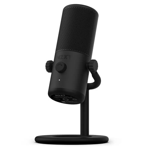 NZXT Capsule Mini - AP-WMMIC-B1 - USB Microphone – High Resolution – Cardioid Polar Pattern – Ideal for Streaming, Content Creation & Podcasting – Built-in Pop Filter – Adjustable Stand – Black