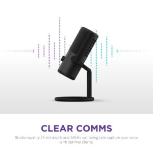 NZXT Capsule Mini - AP-WMMIC-B1 - USB Microphone – High Resolution – Cardioid Polar Pattern – Ideal for Streaming, Content Creation & Podcasting – Built-in Pop Filter – Adjustable Stand – Black