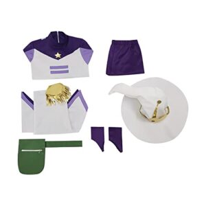 Women Luz Noceda Cosplay The Owl House Cosplay Season 3 Costume White Purple Suit with Witch Hat Cloke Halloween Outfits (XL,white)