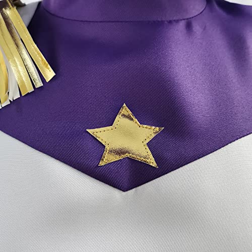 Women Luz Noceda Cosplay The Owl House Cosplay Season 3 Costume White Purple Suit with Witch Hat Cloke Halloween Outfits (XL,white)