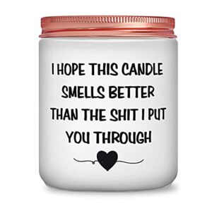 gifts for women - 7oz vanilla scented frosted glass jar candles - funny birthday christmas gifts for her, friend, coworker, mom, sister, wife, girlfriend