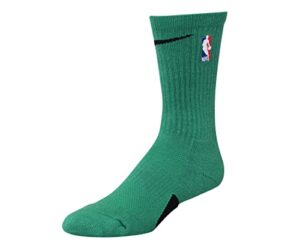 nike elite performance crew (1 pair) mens athletic socks size l, color: green/black-green