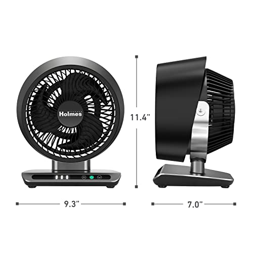 HOLMES Blizzard 8" Air Circulator Digital Fan, 3 Speeds, 90° Adjustable Head Tilt, Capacitive Touch Control, Remote Control, Ideal for Home, Bedroom, Kitchen or Office, Black