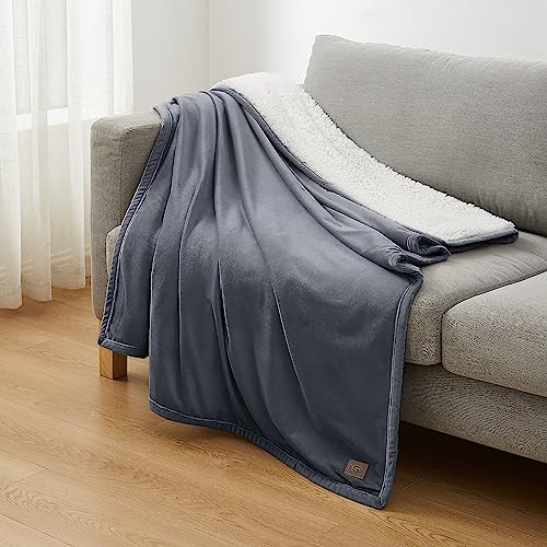 UGG 23854 Bliss Sherpa Fully Reversible Throw Blanket for Couch or Bed Machine Washable Easy Care Soft Plush Luxury Oversized Accent Blankets, 70 x 50-Inch, Imperial