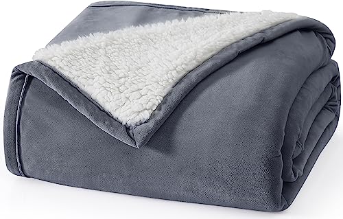 UGG 23854 Bliss Sherpa Fully Reversible Throw Blanket for Couch or Bed Machine Washable Easy Care Soft Plush Luxury Oversized Accent Blankets, 70 x 50-Inch, Imperial