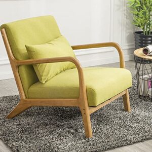 JKYOU Comfy Chair for Bedroom Lazy Sofa Single Sofa Chair Simple Balcony Home Wooden Leisure Sofa