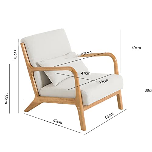 JKYOU Comfy Chair for Bedroom Lazy Sofa Single Sofa Chair Simple Balcony Home Wooden Leisure Sofa