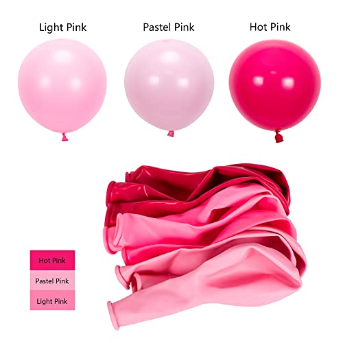 SANERYI Pink Balloon Garland Arch Kit 147pcs for Girls Birthday Party Supplies Set Red Lips and Lipstick Foil Mylar Kiss Balloons for Makeup Valentines Wedding Backdrop Decor