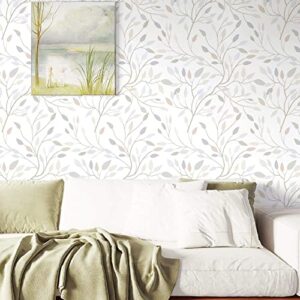 Heroad Brand Boho Peel and Stick Wallpaper Leaf Contact Paper Peel and Stick Floral Removable Wallpaper Self Adhesive Wallpaper for Walls Cabinets Shelf Liner Thicken Vinyl Roll 15.5” x 118”