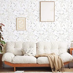 Heroad Brand Boho Peel and Stick Wallpaper Leaf Contact Paper Peel and Stick Floral Removable Wallpaper Self Adhesive Wallpaper for Walls Cabinets Shelf Liner Thicken Vinyl Roll 15.5” x 118”