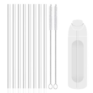 mlksi 8pcs replacement straws for owala freesip 24oz & 32oz, reusable plastic straws with cleaning brush for owala flip insulated stainless steel water bottle 24 oz