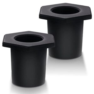 savita 2pcs table umbrella hole ring, outdoor patio table umbrella hole insert plug silicone umbrella replacement parts for 2-2.5 inch patio table hole, 1.5" pool umbrella adapter (black)