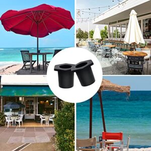 SAVITA 2pcs Table Umbrella Hole Ring, Outdoor Patio Table Umbrella Hole Insert Plug Silicone Umbrella Replacement Parts for 2-2.5 Inch Patio Table Hole, 1.5" Pool Umbrella Adapter (Black)