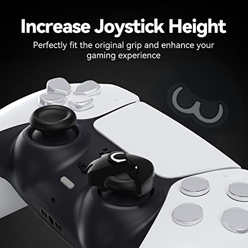 WISHAVEN Thumb Grip Caps Compatible with Playstation 5 Controller, Soft Silicone Thumbsticks Cover Set for Playstation PS5 PS4 and Switch Pro Controllers, 4Pcs - Squid & Octopus (Black&White)