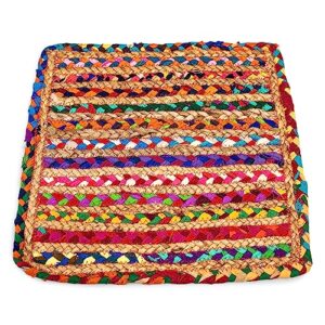 india handicrafts 15588 colorful rectangular braided 14 inch jute table top dinner placemat