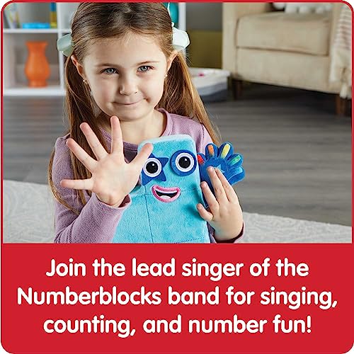 hand2mind Sing-Along Numberblock Five, Plush Singing Toys, Music Playing Stuffed Animals, Musical and Light Up Toys, Plush Interactive Toy Figures, Cartoon Plush Toys, Imaginative Play Toys