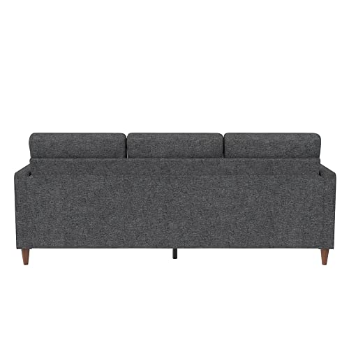 DHP Liah Reversible Sectional Sofa with Pocket Spring Cushions, Dark Gray