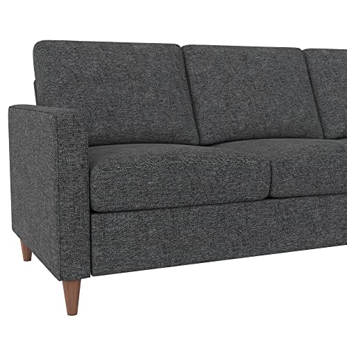 DHP Liah Reversible Sectional Sofa with Pocket Spring Cushions, Dark Gray