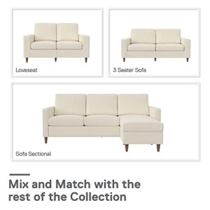 DHP Liah Reversible Sectional Sofa with Pocket Spring Cushions, Ivory