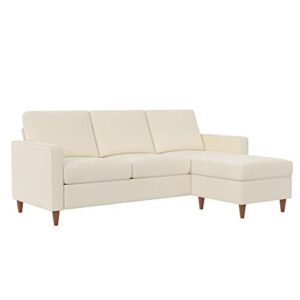 DHP Liah Reversible Sectional Sofa with Pocket Spring Cushions, Ivory