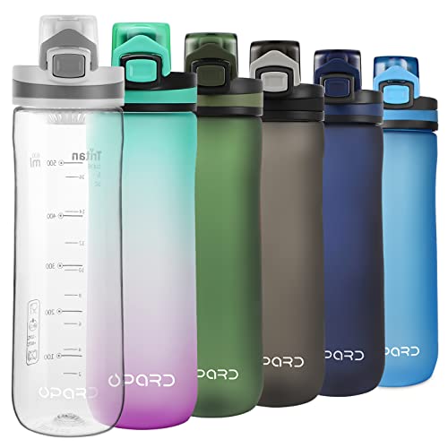 Opard Sports Water Bottles 20 Oz BPA Free Leak Proof Tritan Plastic Bottle Flip Top (Crystal Clear)