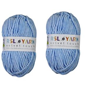 RSL YARN Velvet Yarn 2 SKEINS 100g(132yds) Yarn for CROCHEITING Crochet Yarn 120m Crochet Yarn Baby Yarn Blanket Yarn Chenille Yarn Thick Yarn Knitting Yarn Soft Yarn AMIGURUMI Yarn Plush Yarn (103)