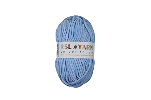 RSL YARN Velvet Yarn 2 SKEINS 100g(132yds) Yarn for CROCHEITING Crochet Yarn 120m Crochet Yarn Baby Yarn Blanket Yarn Chenille Yarn Thick Yarn Knitting Yarn Soft Yarn AMIGURUMI Yarn Plush Yarn (103)