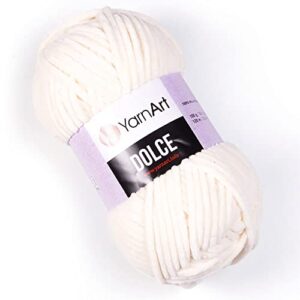 yarnart dolce yarn by yarnart soft chenille velvet super bulky yarn blanket amigurumi crochet yarn 100 gram (3.53 oz) 131 yards (745)
