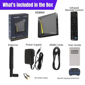 2023 Newest TV Box Vsee Box V1Max with Backlit Keyboard Remote and Bonus HTMI Cable Android 10 TV Box (4GB RAM + 32GB ROM) Fast Delivery 3 Days