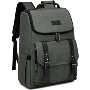 zalupri work laptop backpack for men, 15.6 inch travel backpack stylish teacher backpack casual daypack laptop bag with usb charing port, grey