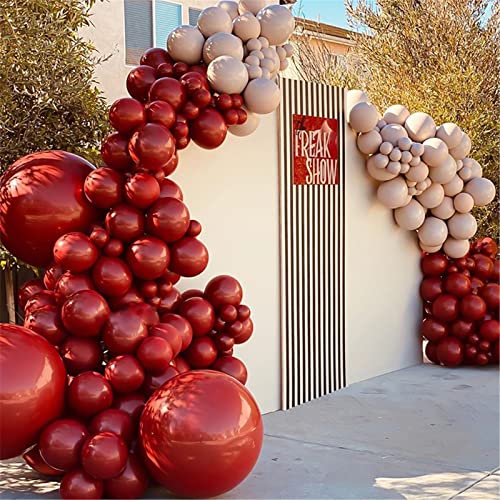 RUBFAC 87pcs Ruby Red Party Balloons Different Sizes 18 12 10 5 Inches for Garland Arch, Premium Red Latex Balloons for Birthday Party Wedding Baby Shower Christmas Decorations