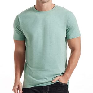kliegou men's crew neck t shirts - casual stylish tees for men 303 light green large