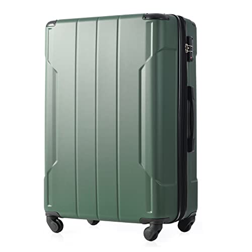 Merax Travel Suitcase, Expandable Lightweight Suitcase With TSA lock, Men and Women, Checked-Large 28 Inch Green