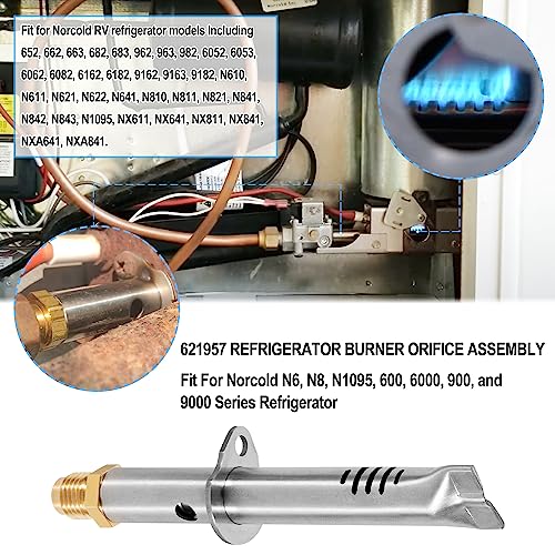 621957 Refrigerator Burner Orifice Assembly Replacement Parts Kit Fit for Norcold N1095, N61X, N62X, N64X, N81X, N82X, N84X Series RV Refrigerator